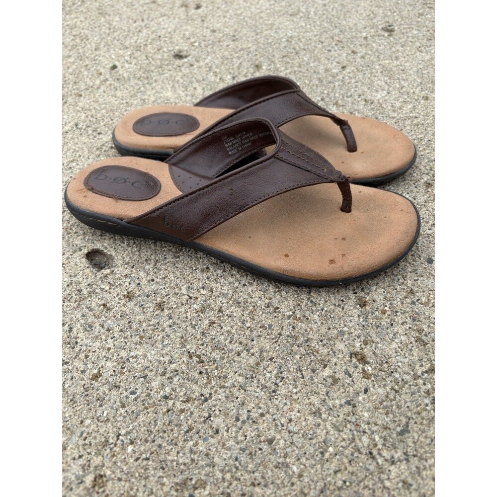 BOC Born Concept Womens Zita Thong Flip Flop Sandals 8M Brown Vegan Casual